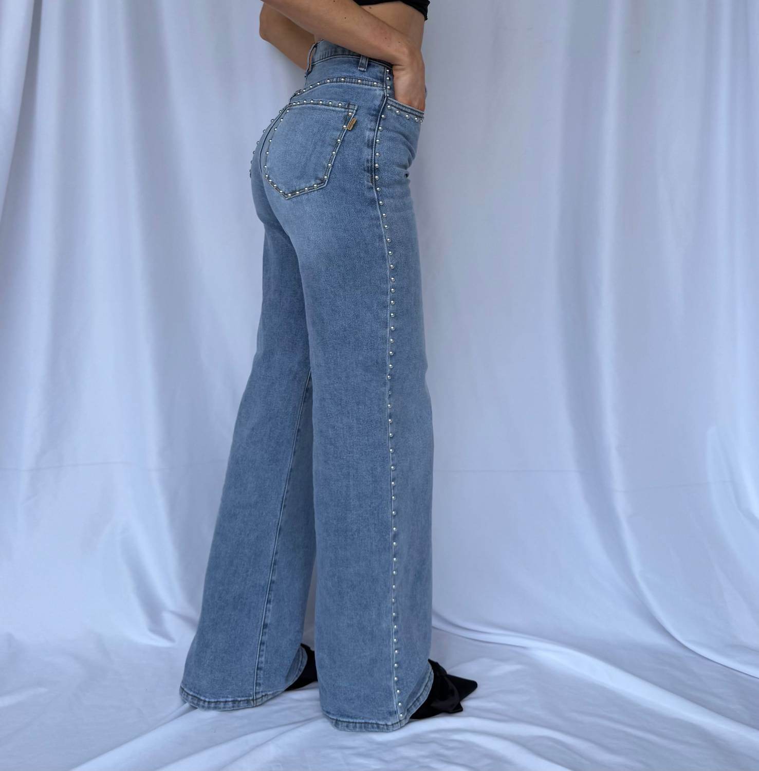 VIBRANT - Stud Me Straight Leg Jeans - Rack Hunt -