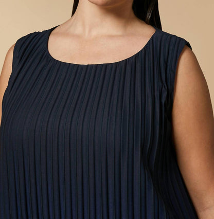 Danzare Pleated Crepe Maxi Tank Dress