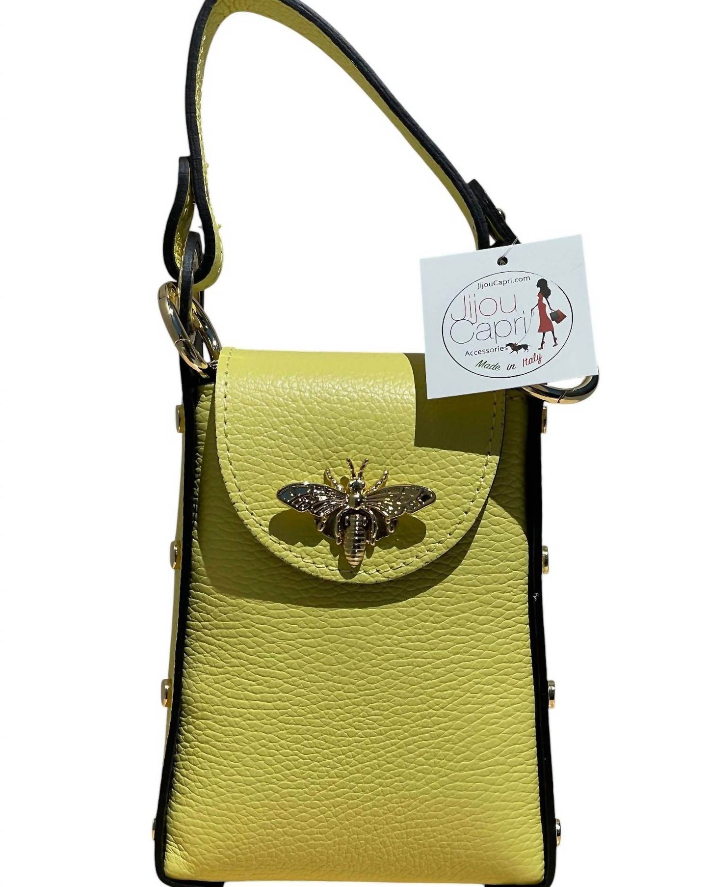 Jijou Capri - Women's Bumblebee Leather Cellphone Case Bag - Rack Hunt -