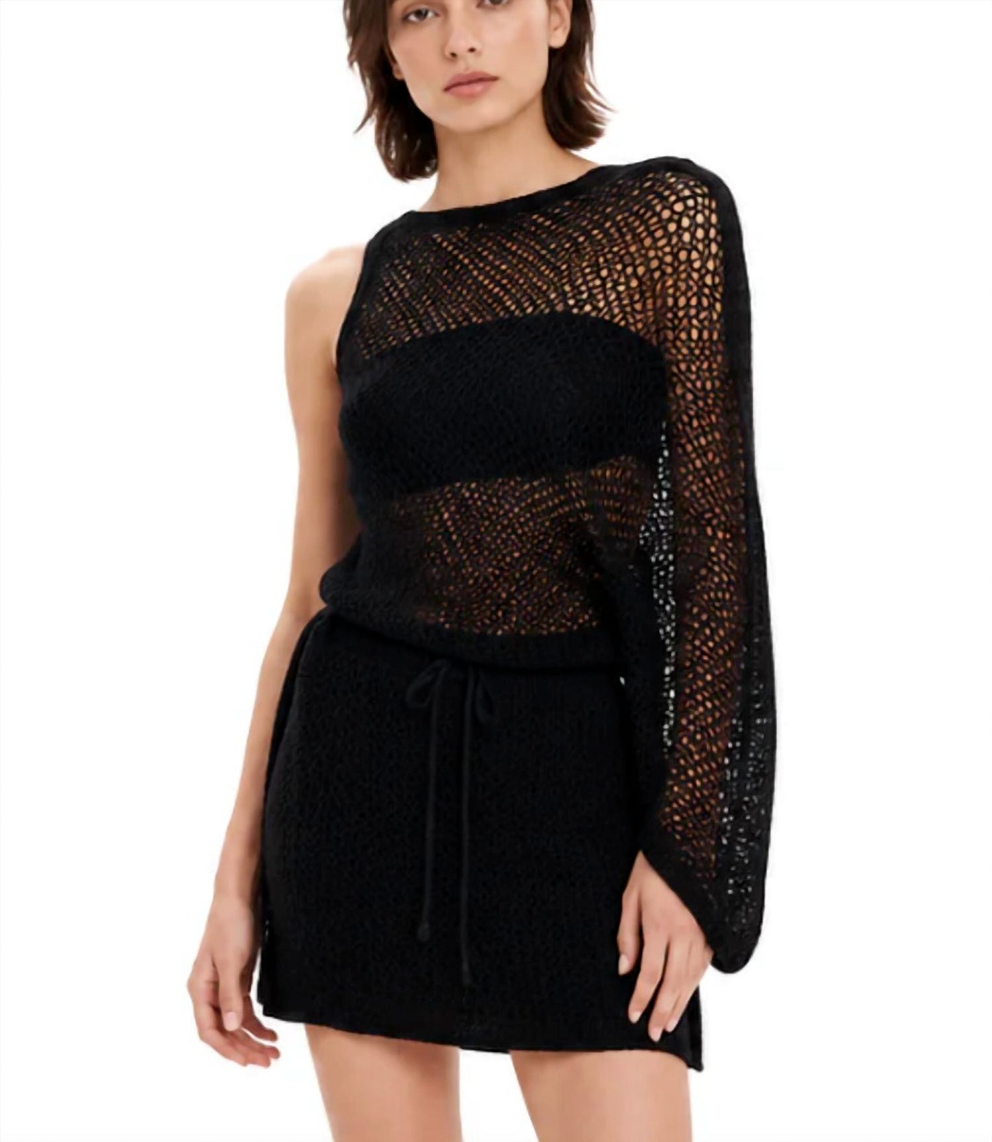 Mind And Matter Asymmetrical Knitted Mini Dress