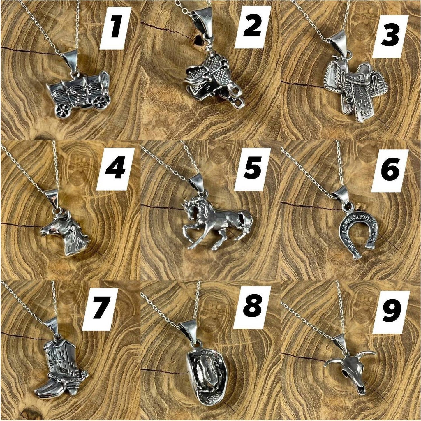 Women's Sterling Silver Horse Head Pendant Necklace