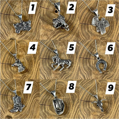 Women's Sterling Silver Horse Head Pendant Necklace