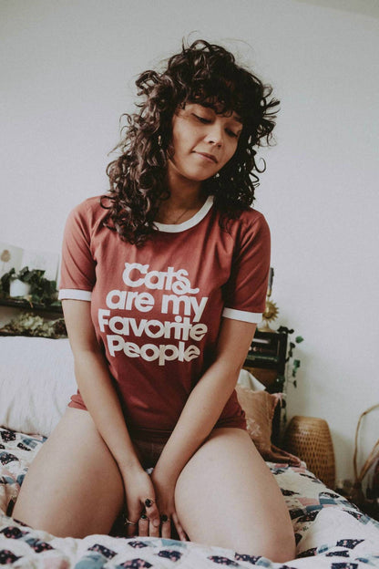 Cats Are My Favorite People Ringer Graphic T Shirt