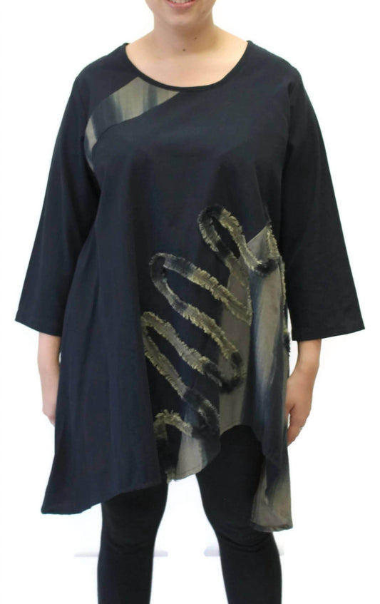 Modesce - Flower Collage Hand Painted Tunic Top - Rack Hunt -