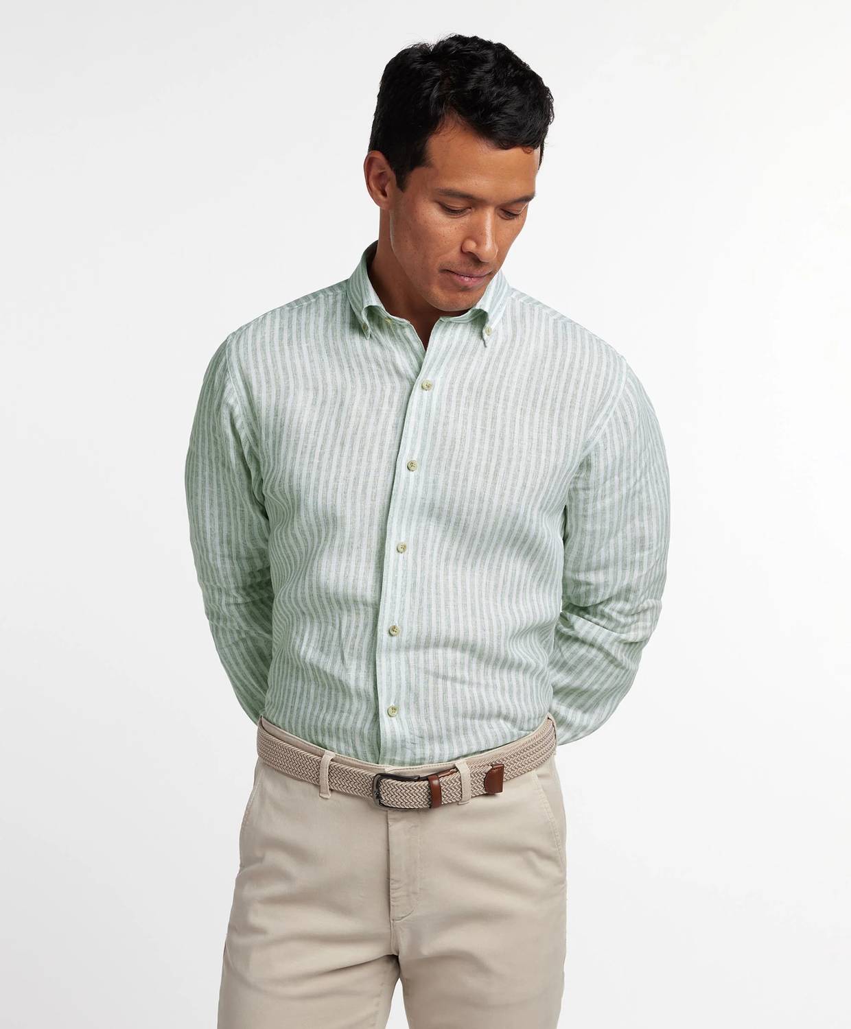 Linen Stripe Sport Shirt
