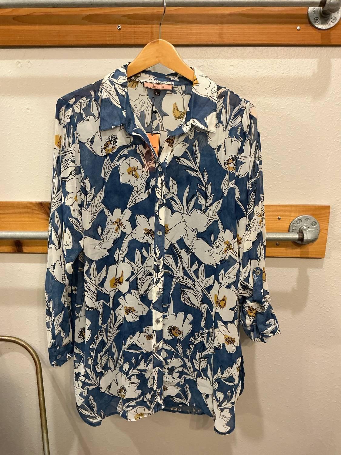 Olive Hill - Drawn Floral Blouse - Rack Hunt