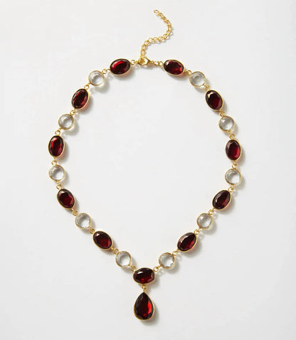 Women's Gemstone And Crystal Necklace