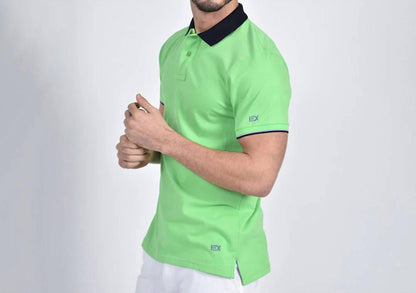 Double Sided Black Collar With Multi Colored Stripes Polo