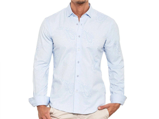 Big Paisley Jacquard Button Down Shirt