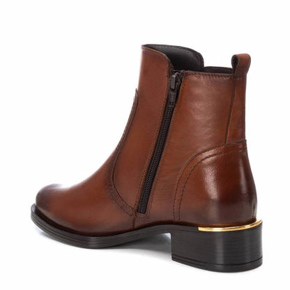 Women's Leather Block Heel Ankle Booties