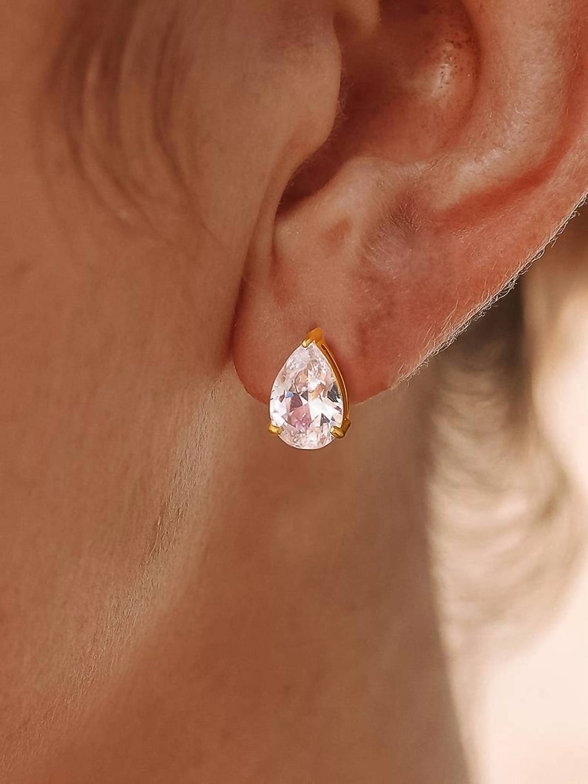 The Camille Flat Back Teardrop Shape Earrings