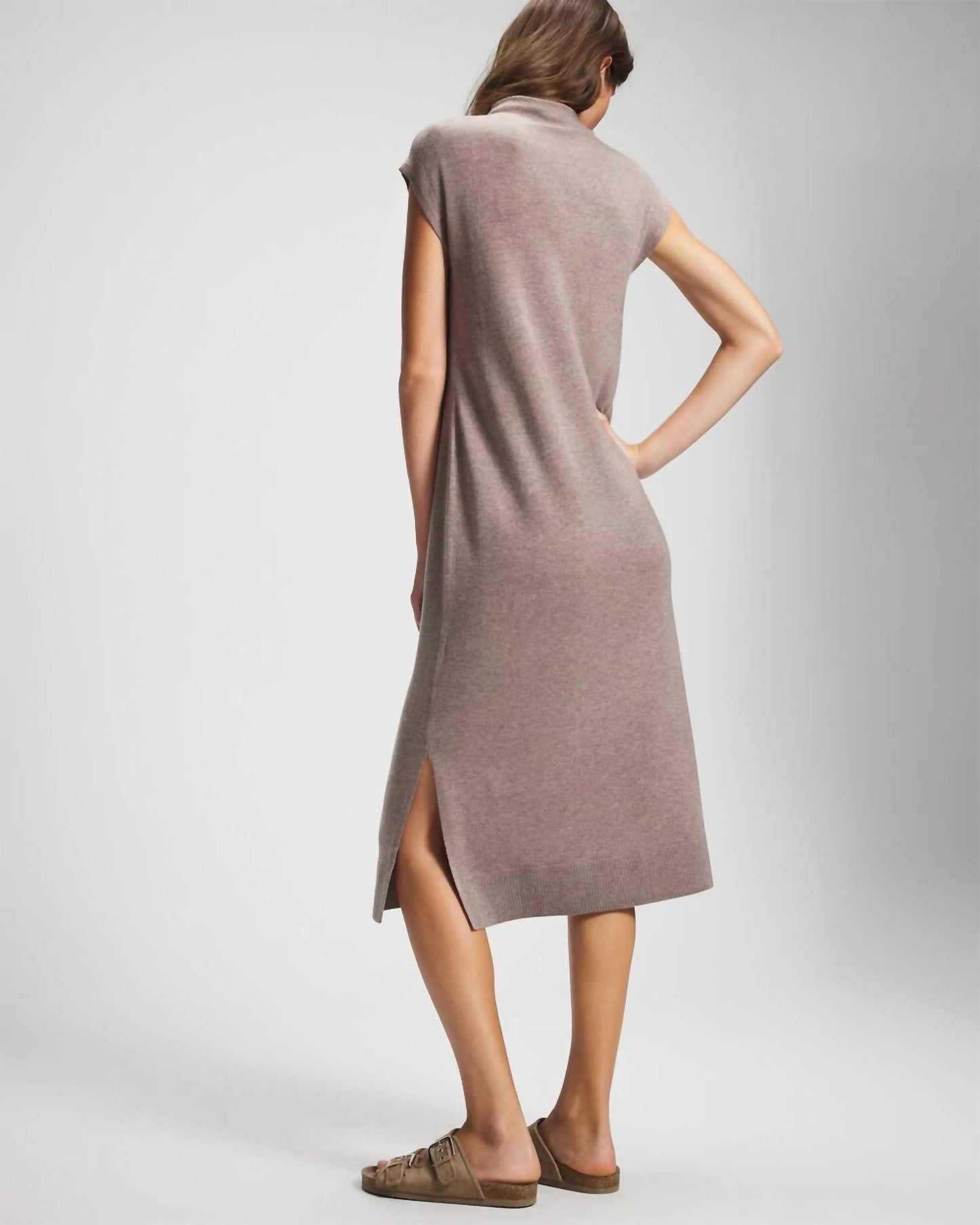 Premier Knit Sweater Wrap And Funnel Neck Midi Dress Set