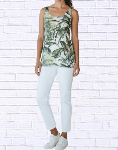 Calypso - Tropical Leaf Print Tank Top - Rack Hunt