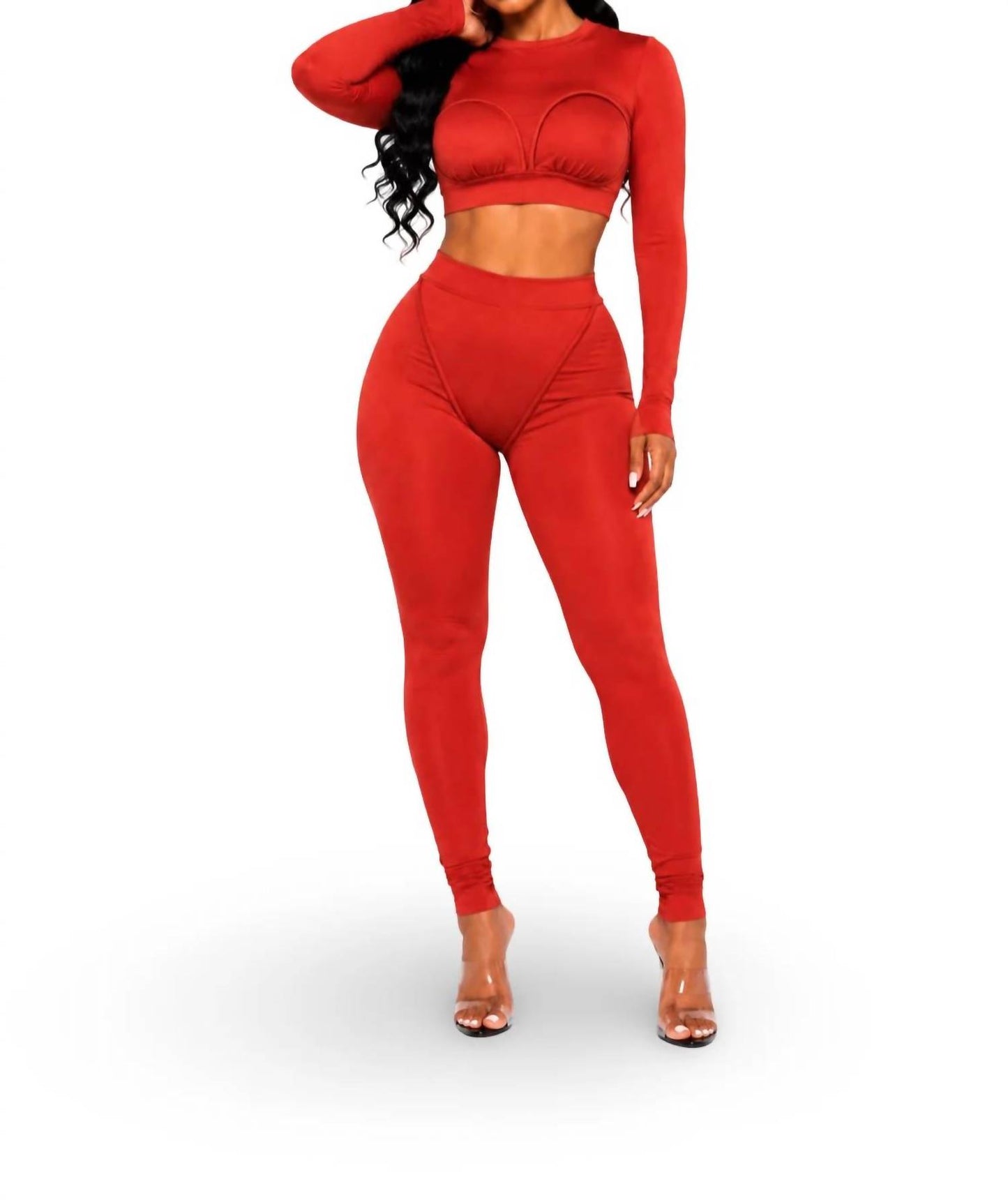 Don't Make A Scene - Long Sleeve Detailed Legging Set