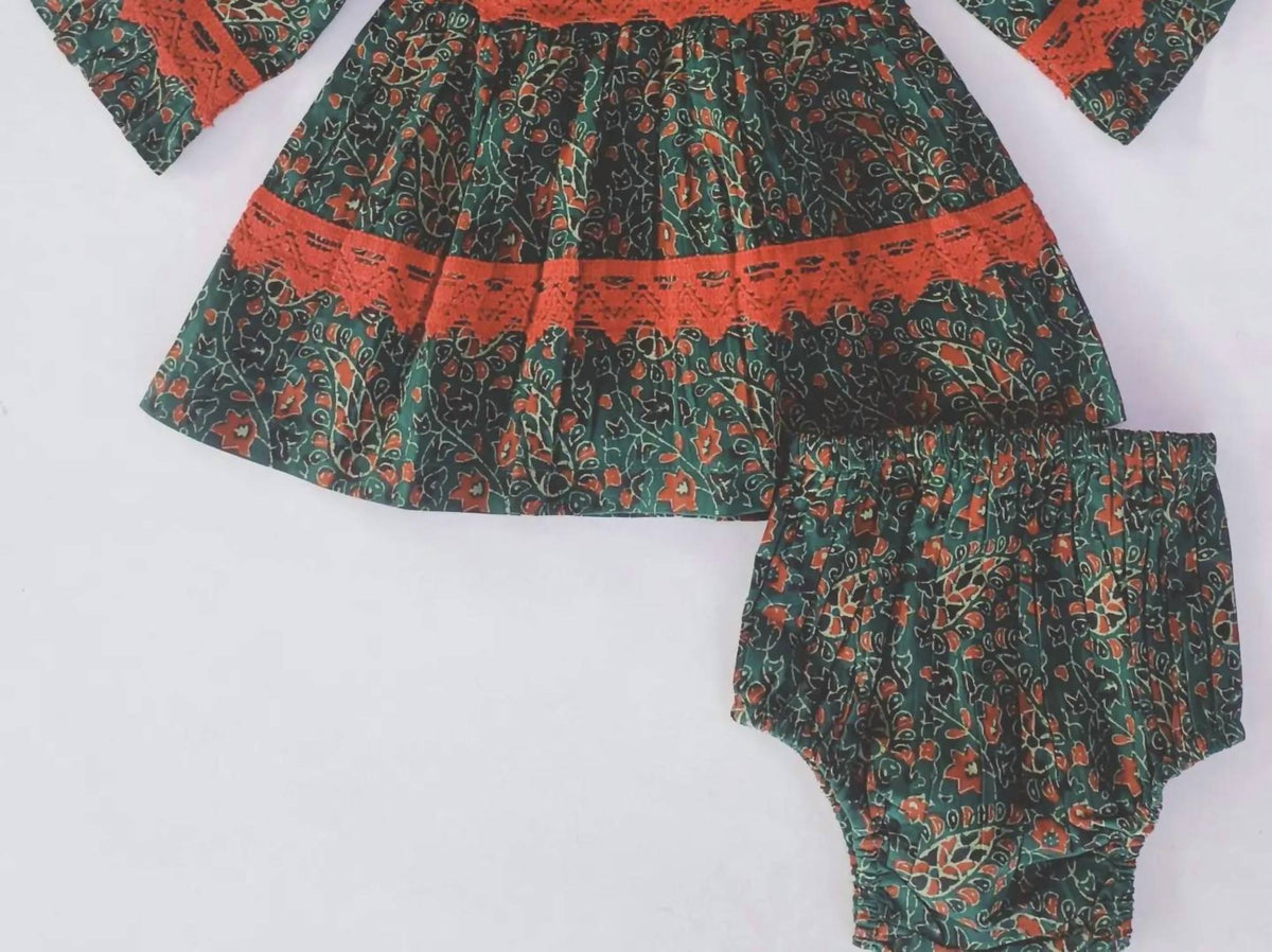 Girl's Printed Lace Dress
