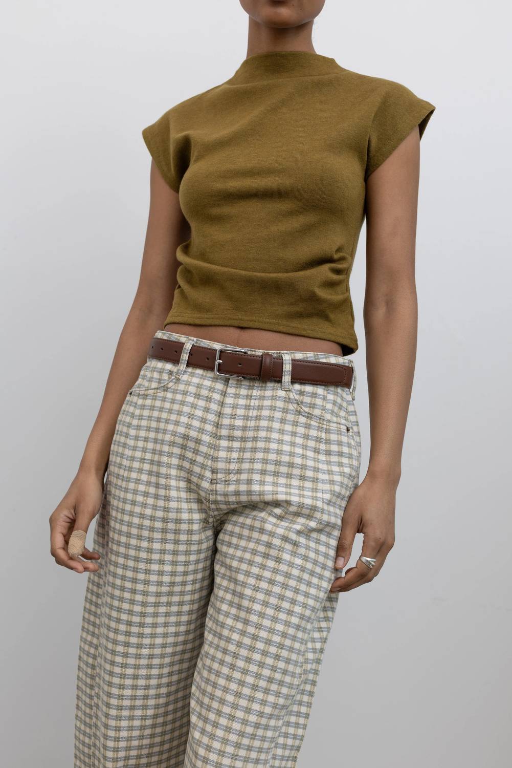 Women's Classic Leather Square Belt