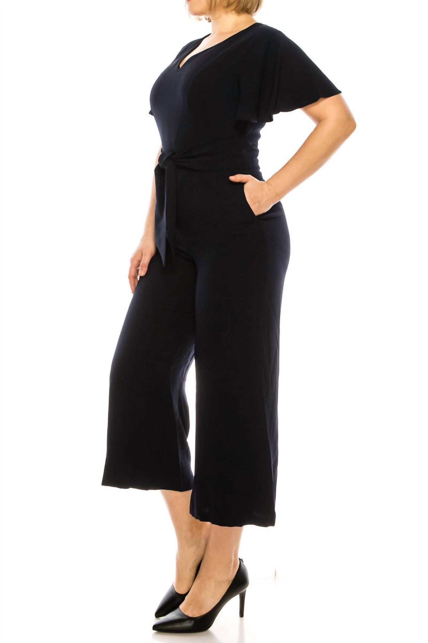Peter Nygard - Short Flutter Sleeve Jumpsuit - Rack Hunt -