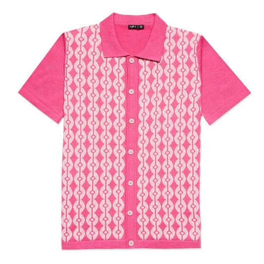 Chain Link Knit Polo Shirt