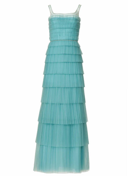 Kali Plisse French Tulle Gown
