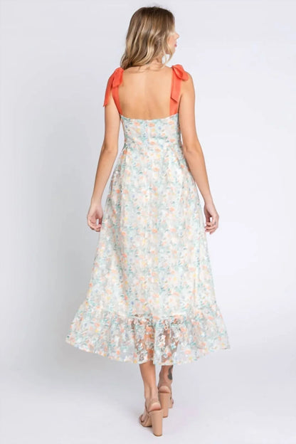 LOVELO - Floral Embroidered Midi Dress - Rack Hunt
