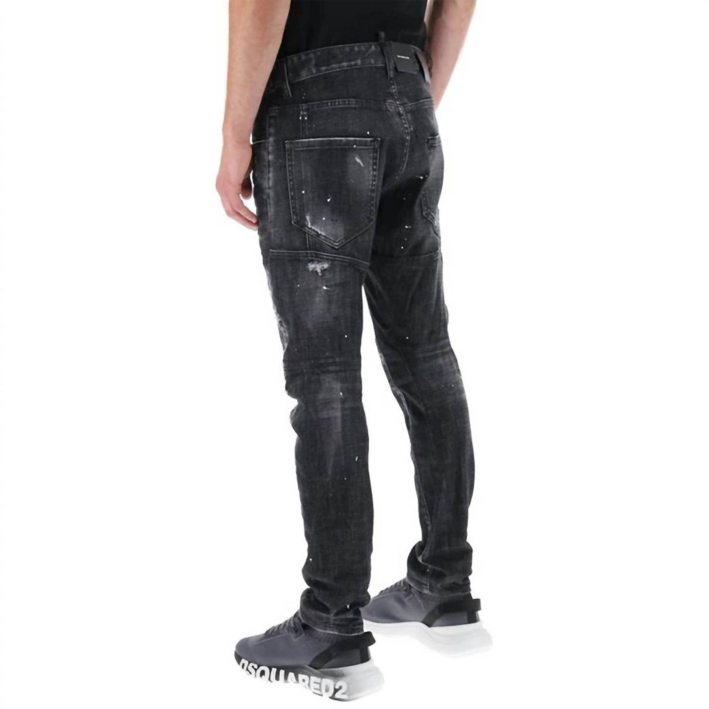 Men’s Sprayed Effect Distressed Skater Jeans