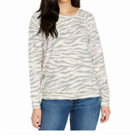 Relaxed Fit Printed Cozy Pullover Top