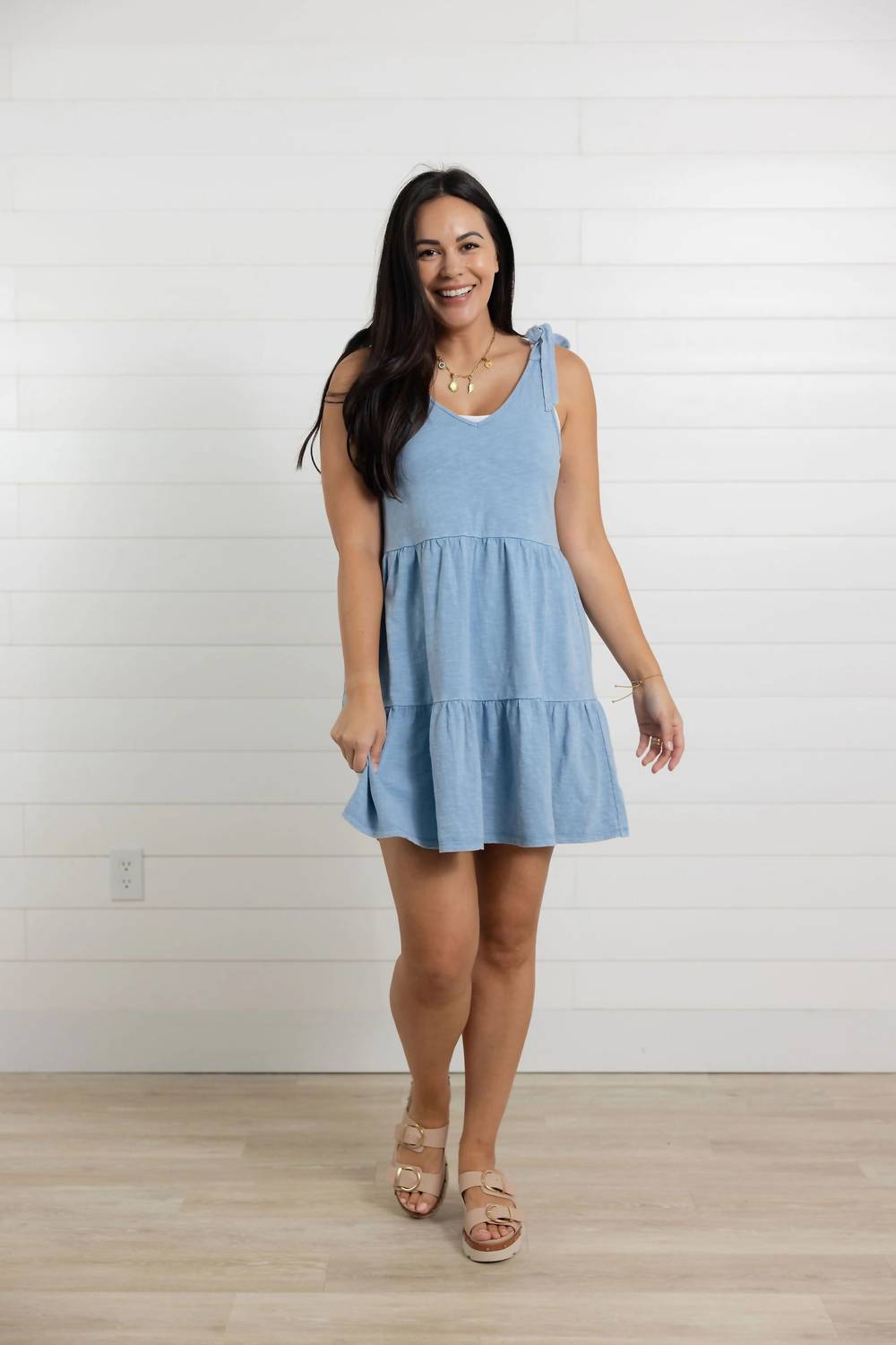 Tie Shoulder Knit Dress