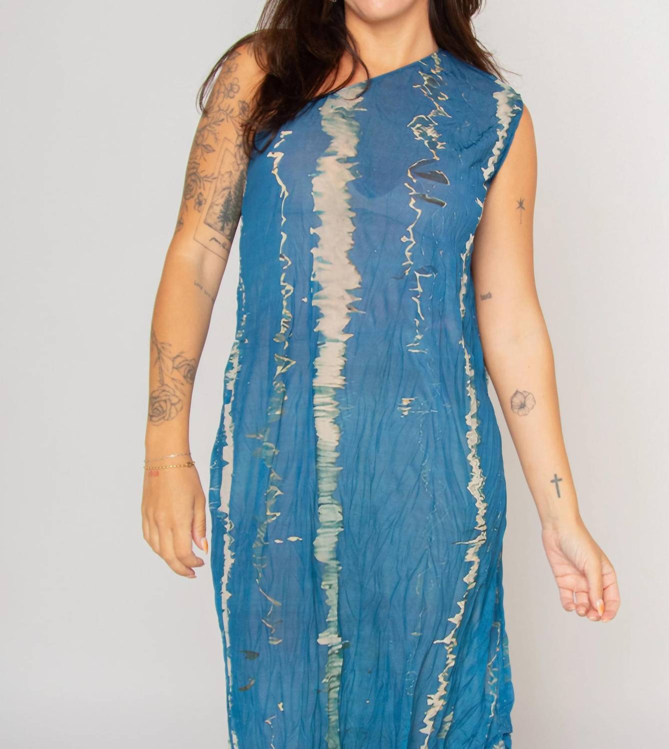 One Shoulder Crinkle Dress