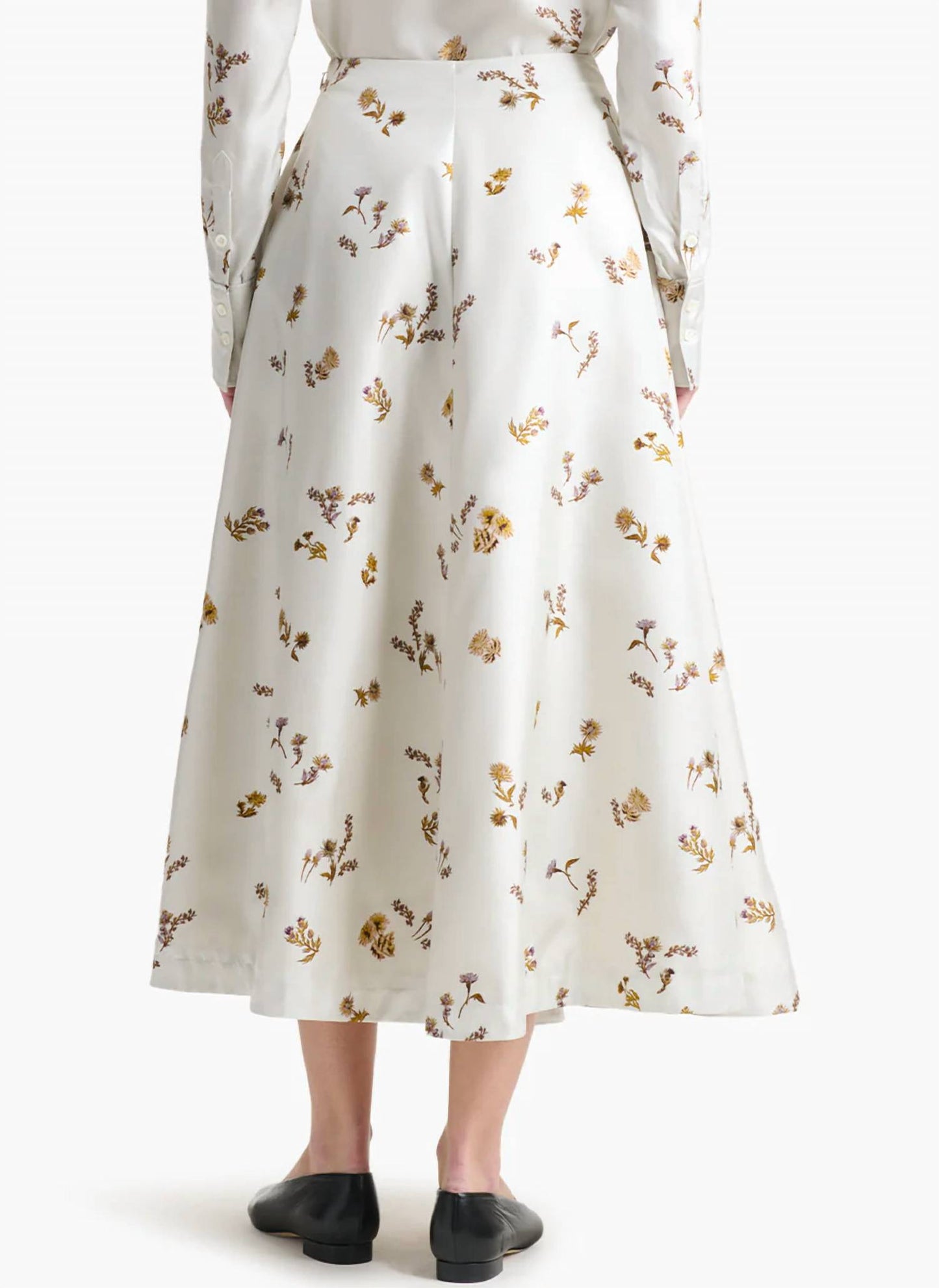 Varda Floral Silk Midi Skirt