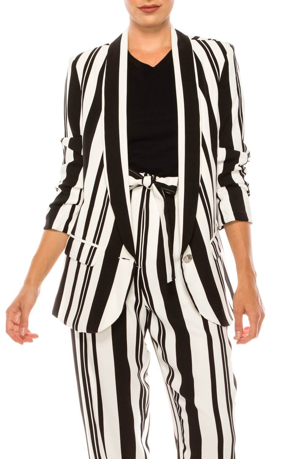 Peter Nygard - Stripe 3/4 Sleeve Blazer - Rack Hunt -