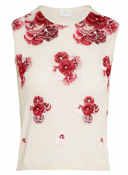 Ruby Pansies Cashmere Tank Top