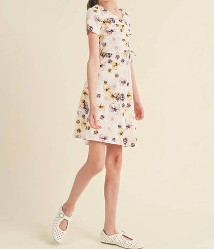 Heart and Arrow - Girls' Ruched Front Floral Dress - Rack Hunt