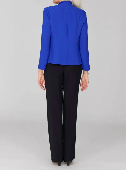 Lustrous Crepe Wing Collar Jacket
