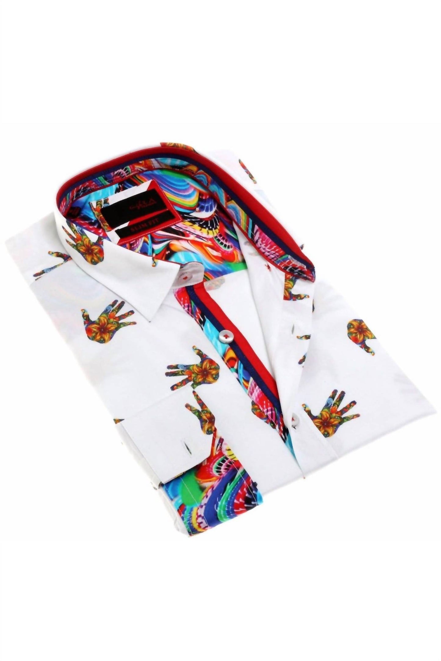Print Button Down Shirt With Trim