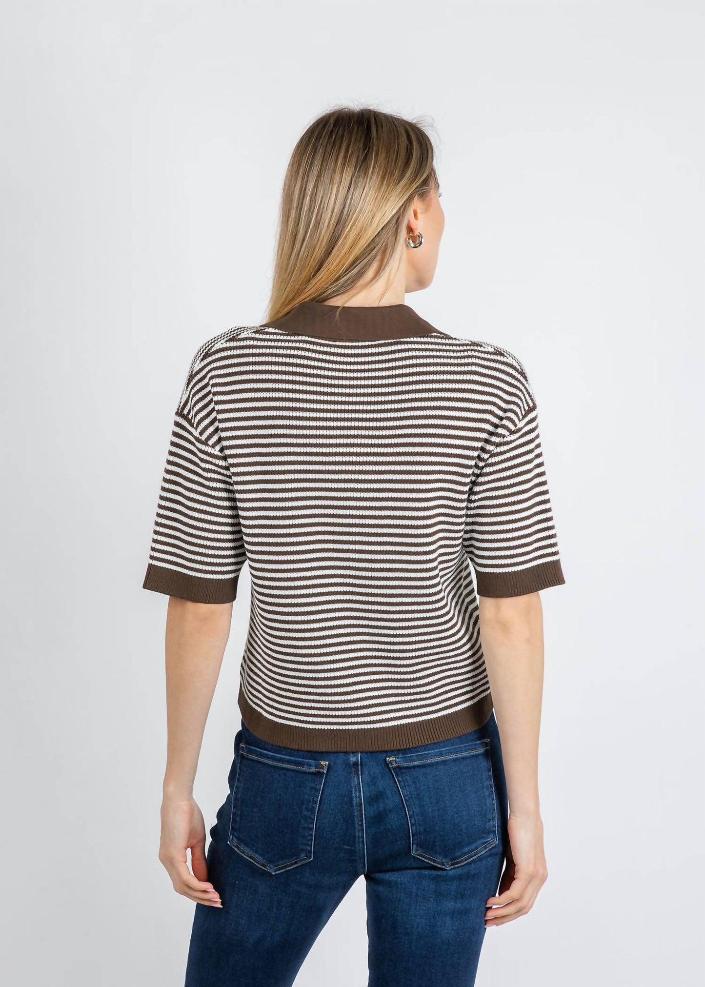 Cathy Stripe Knit Polo