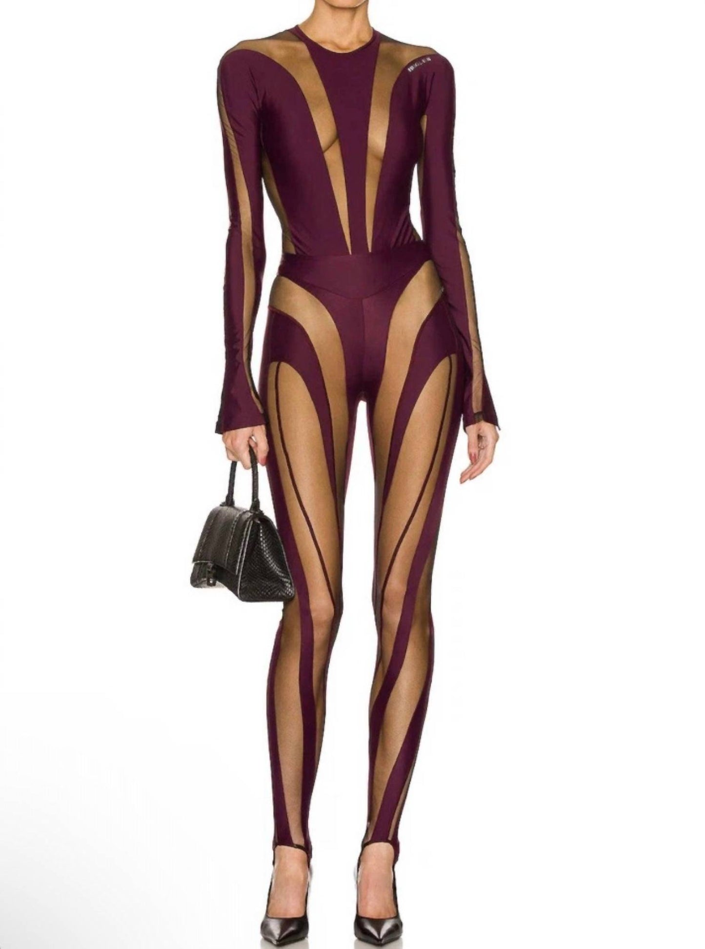 Sheer Spiral Stirrup Leggings