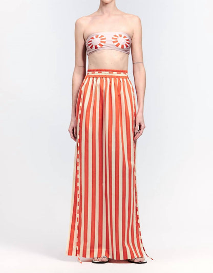 Long Cotton Skirt With Slits