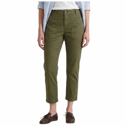 High Rise Utility Canvas Kick Crop Pants