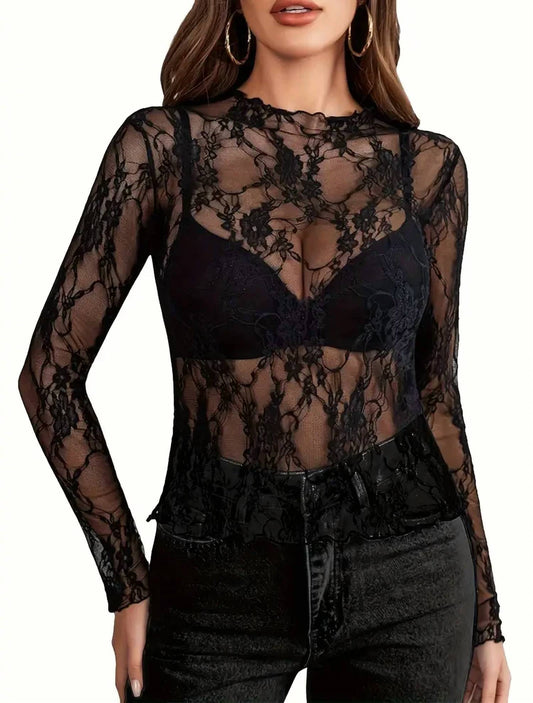 Floral Lace Long Sleeve Top