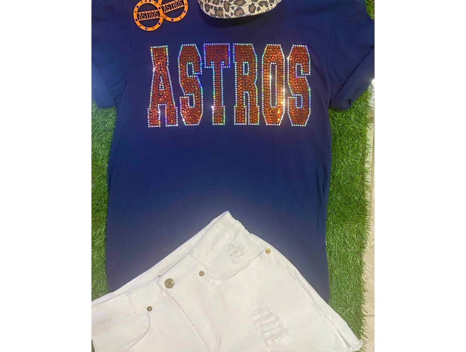 Lake Daze Co. - Astros Bling Spangle Bella Canvas Tee - Rack Hunt -