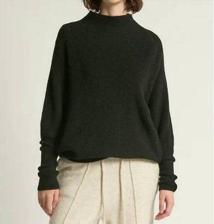 Mockneck Batwing Sleeves Sweater