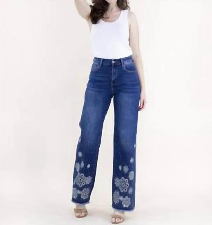 Original USA - Eyelet Embroidered High Rise Wide Leg Jeans Plus - Rack Hunt