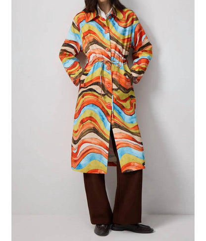 Gathered Waist Trench Coat