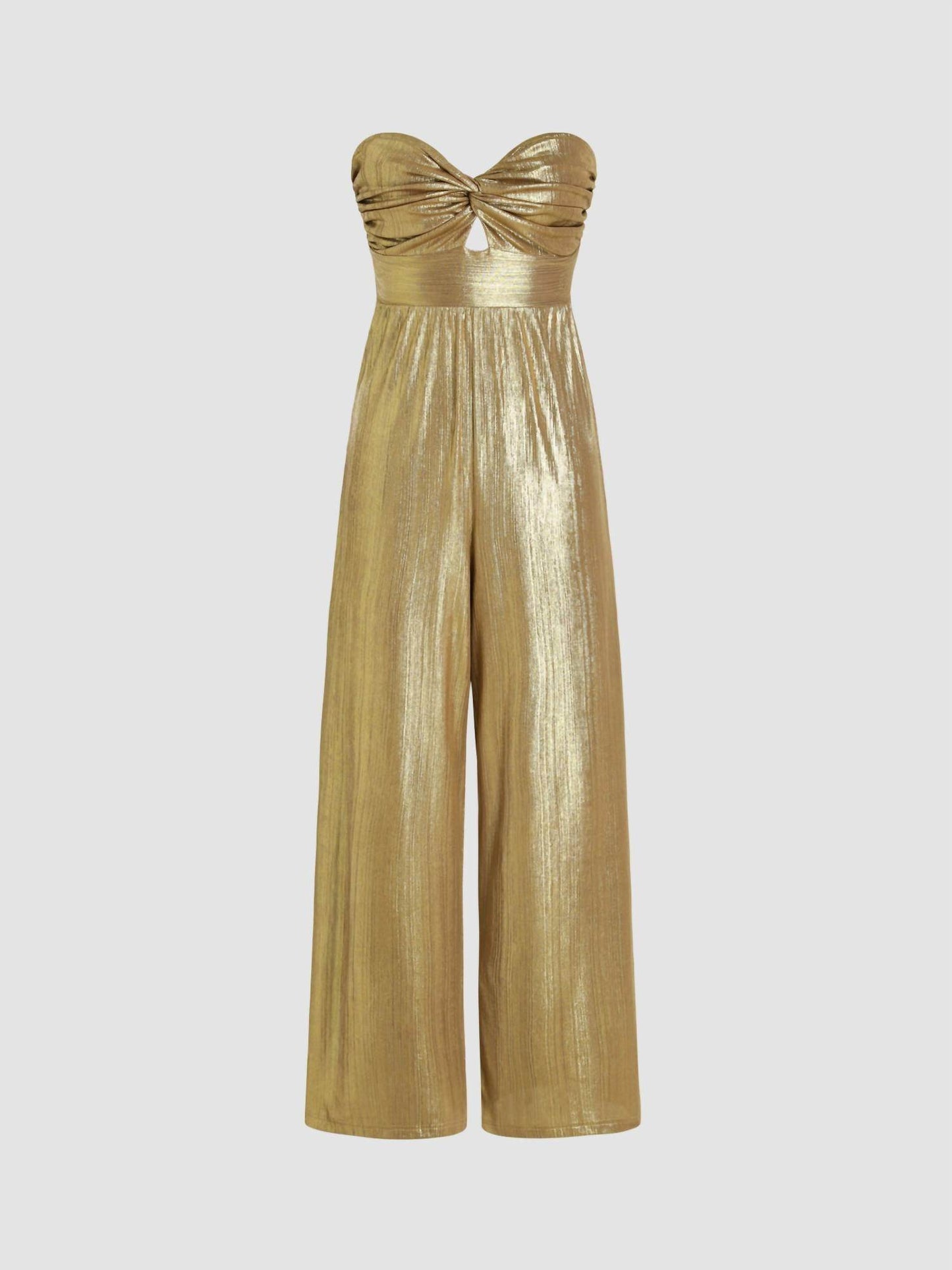 Juliet - Metallic Twist Cut Out Jumpsuit - Rack Hunt -