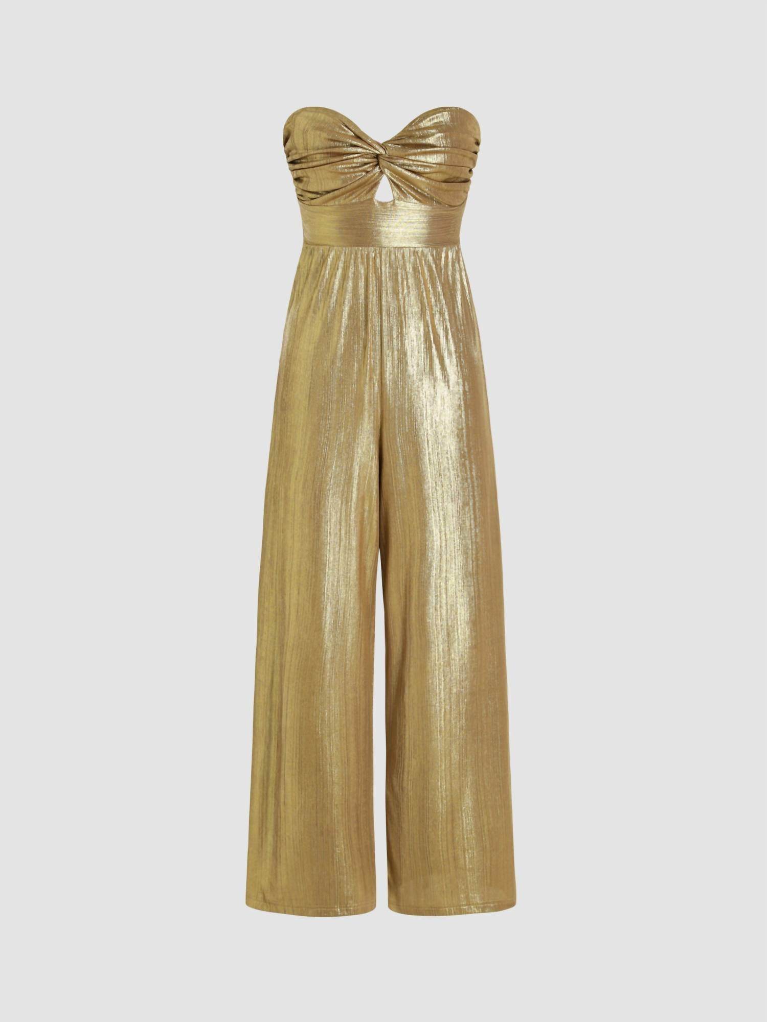 Juliet - Metallic Twist Cut Out Jumpsuit - Rack Hunt -