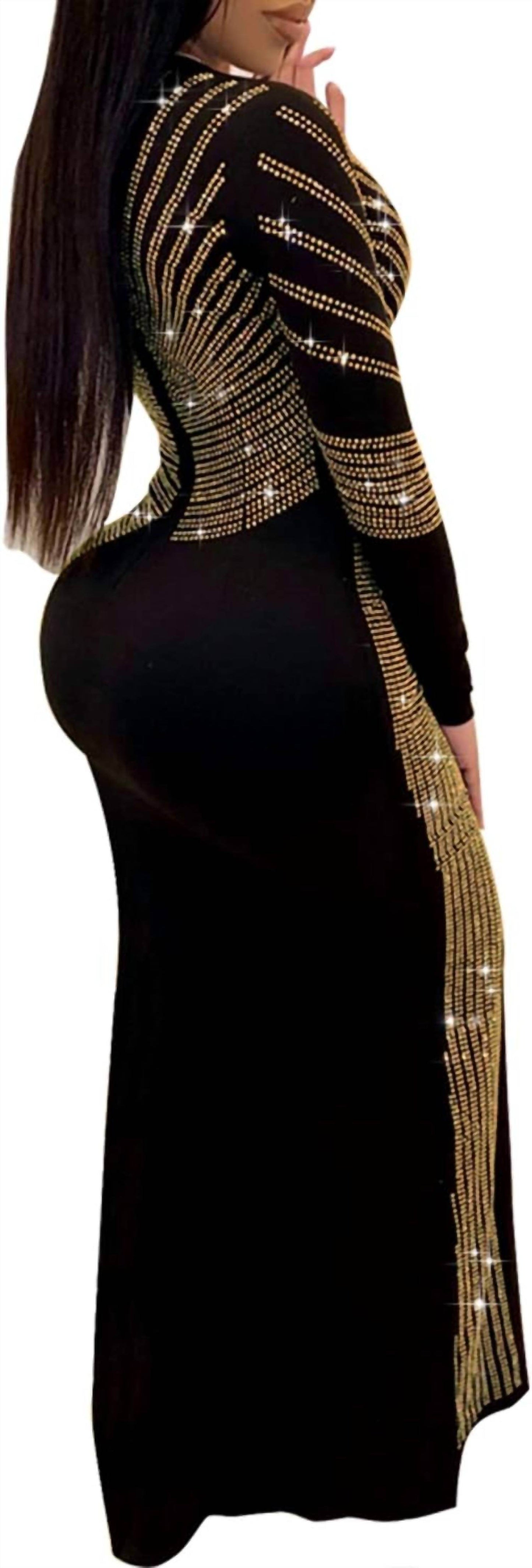 GAJE - Lita Heat Stone High Slit Formal Evening Dress - Rack Hunt