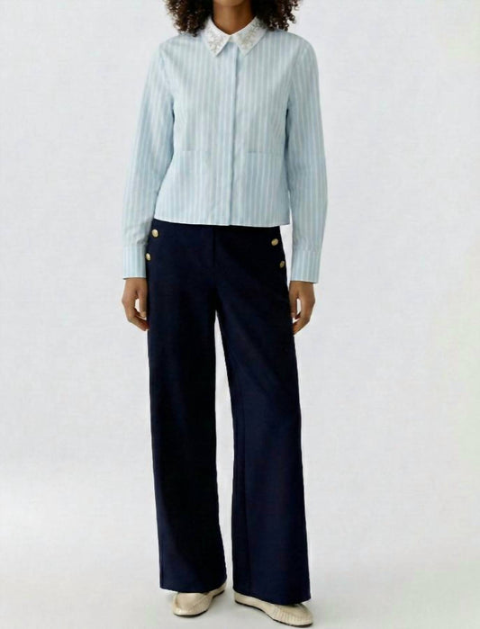 Jewelled Collar Button Down Blouse