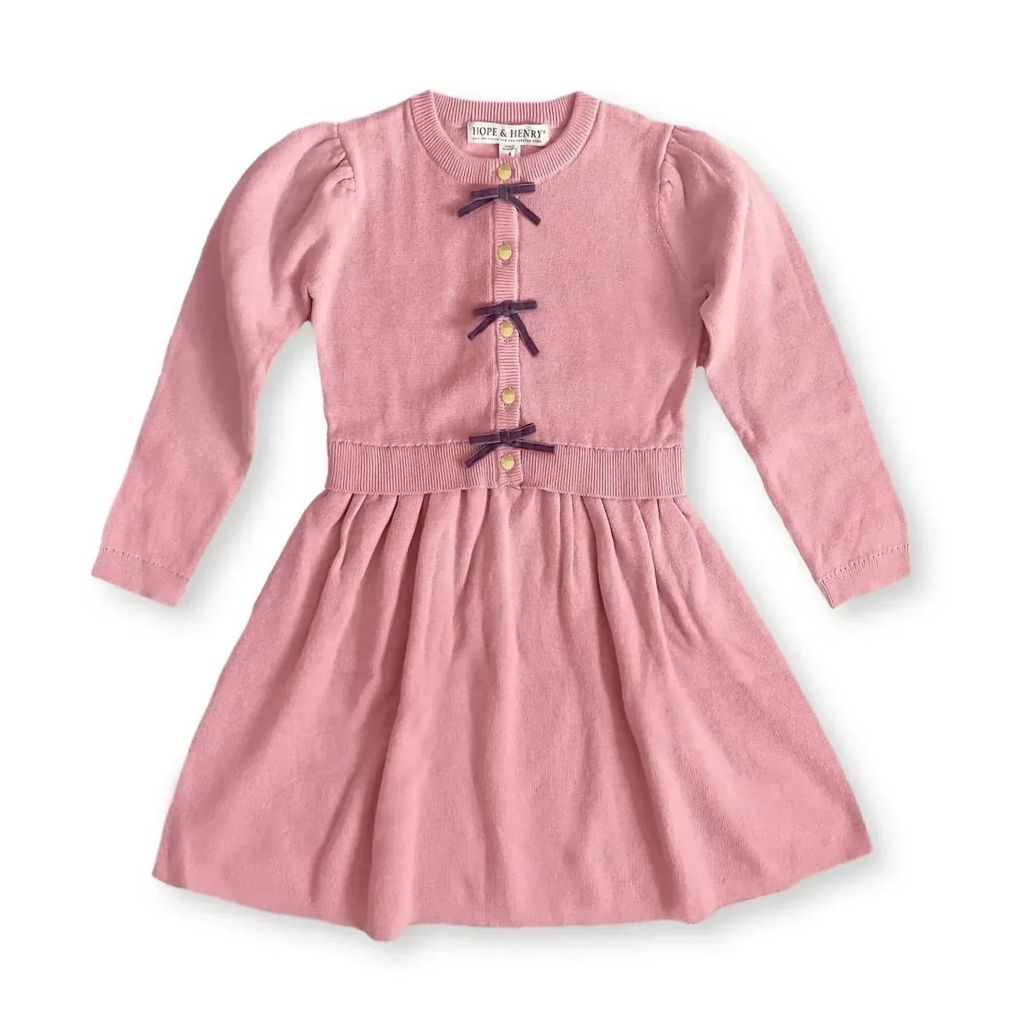 Hope & Henry - Girls' Organic Button Front Sweater Dress - Rack Hunt