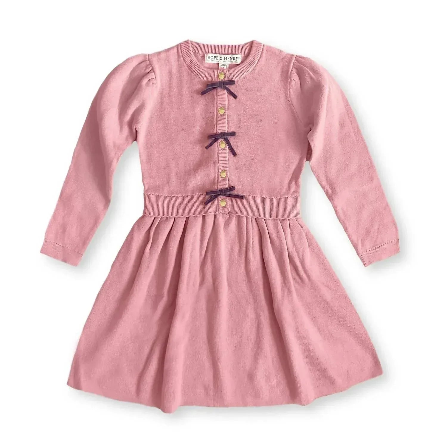 Hope & Henry - Girls' Organic Button Front Sweater Dress - Rack Hunt