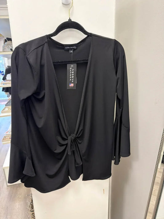 Alyssa Thomas - Women's Tie Bell Sleeve Top Cardigan - Rack Hunt